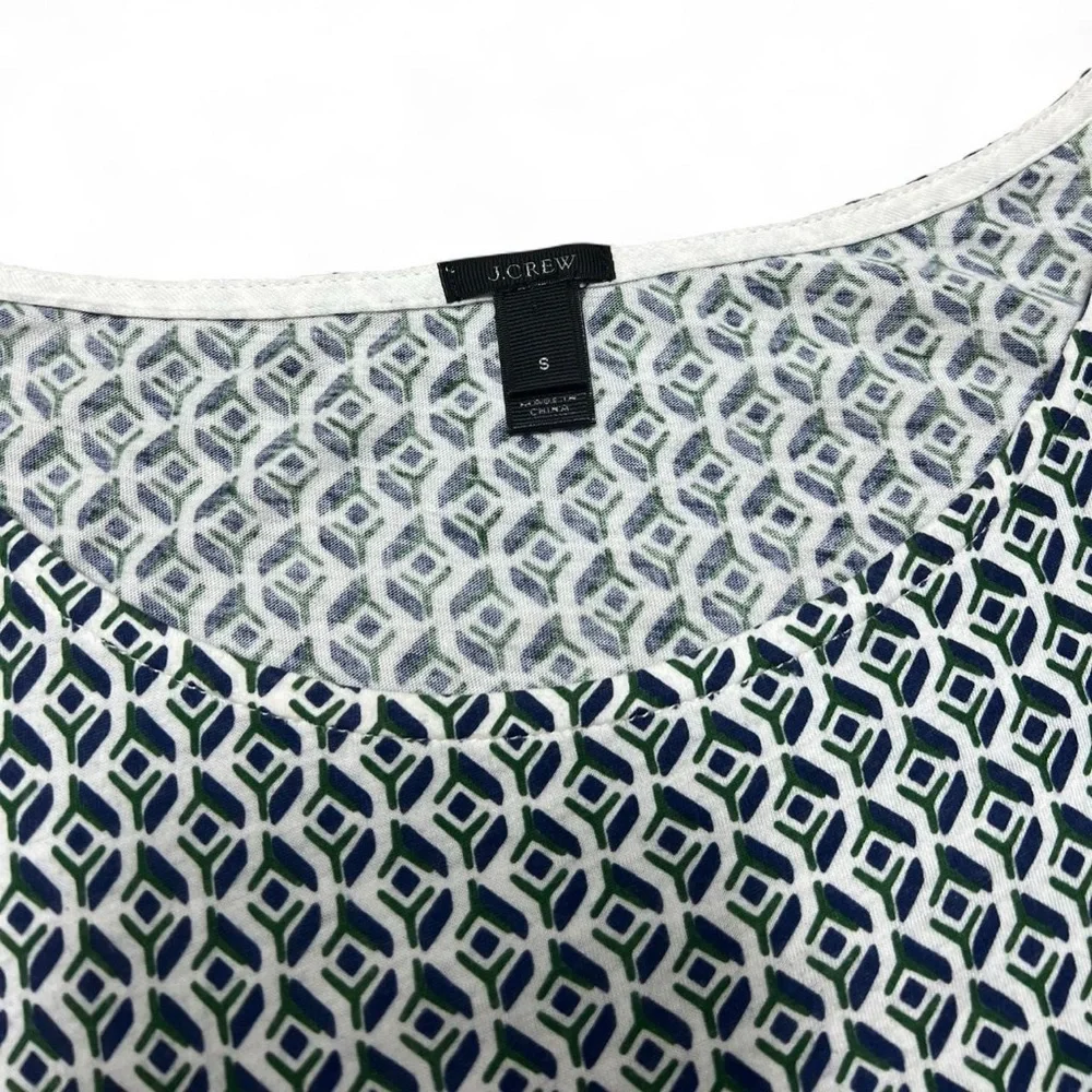 J.Crew Geometric Print Blouse Size Small Retro Inspired Top